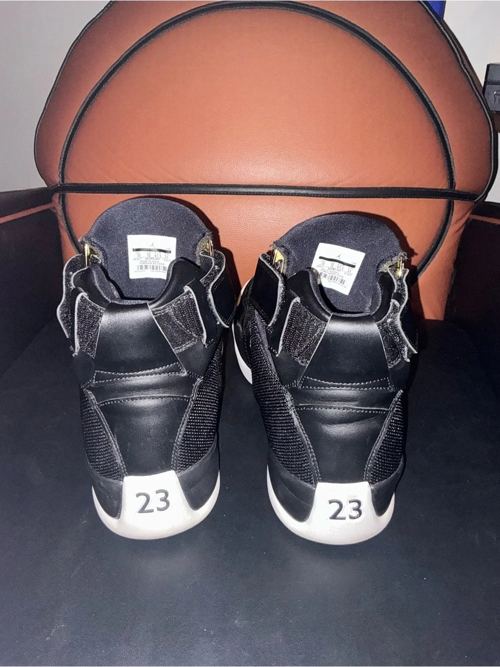 Jordan Men’s Black High-Top Basketball Sneakers with Gold Jumpman